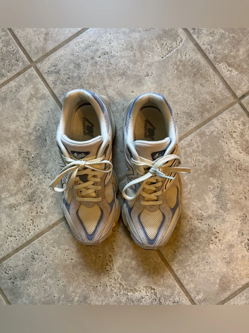9060 New Balance Sneakers, Pearl Gray/Linen - Picture 4 of 5